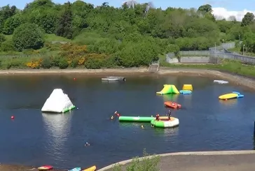 Watersports equipment on lake in Creggan Country Park