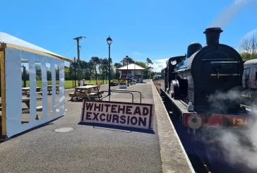 Train at Whitehead railway station