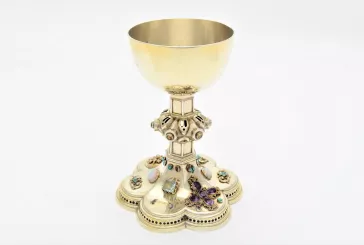 A golden jewelled chalice