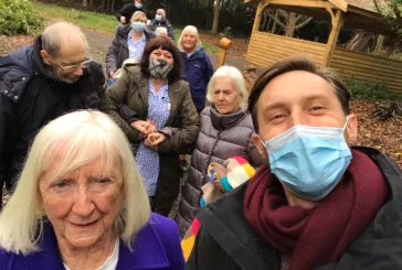 Group of people taking part in selfie