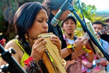 Musicians playing Latin American folk music