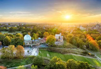 The sun setting over The Royal Observatory 