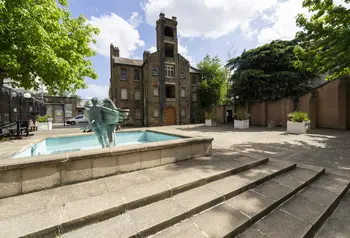 A view of the courtyard outside Alice Billing House in Stratford.