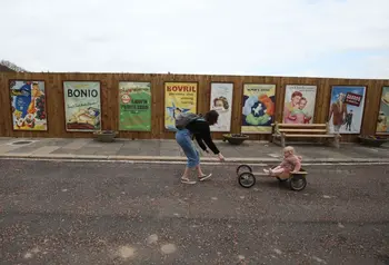 Family playing at Beamish open air museum