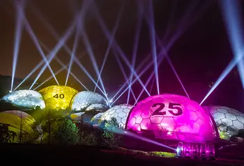 Illuminated Biomes at the Eden Project celebrate 25 years of the National Lottery
