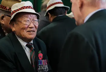 A Gurkha army veteran at an event