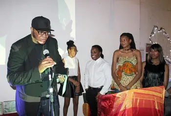 Young people receive an award