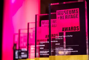 Awards lined up at the Museums + Heritage Awards ceremony