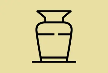 Image icon showing a simple outline of a vase, a museum object