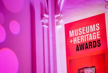 Museums and Heritage sign at the awards ceremony