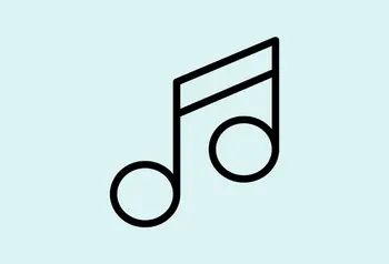 Image icon showing a simple outline of a musical note