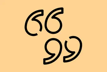 Line drawing of speech marks