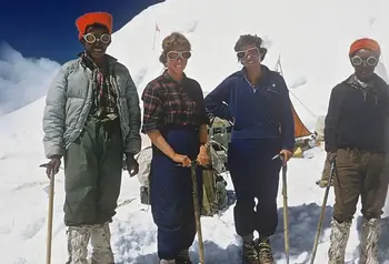 A group of female mountaineers on an expedition in the Himalayas in 1962