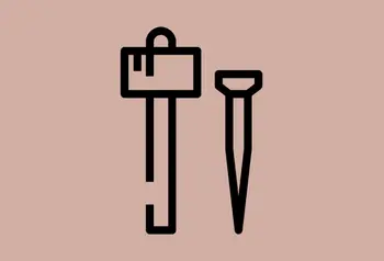 Image icon showing simple outline of traditional tools