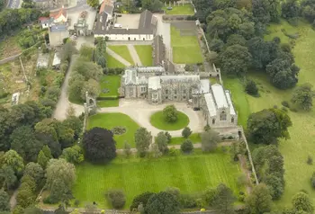 Aerial view of Auckland Castle 