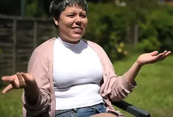 An interview with a seated young women
