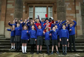 School children visiting Hillsborough Castle