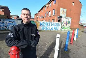 Tour guide Paul McCann on Sandy Row in Belfast