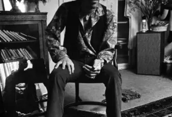 Jimi Hendrix in his London flat