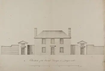 The original 18th century James Craig drawing of the Botanic Cottage in the Leith Walk Botanic Garden
