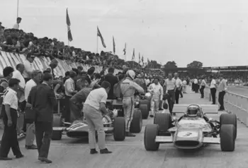 The Pit Lane at Silverstone, 1969