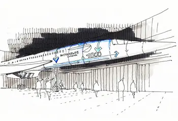An artist's impression of Concorde on display at Filton Airfield