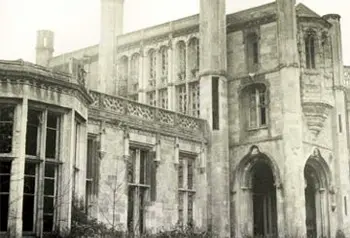 A derelict Highcliffe Castle before restoration
