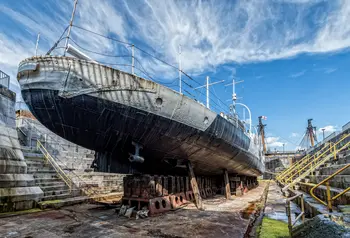 HMS M.33 in dry dock