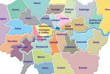 Map of the London boroughs