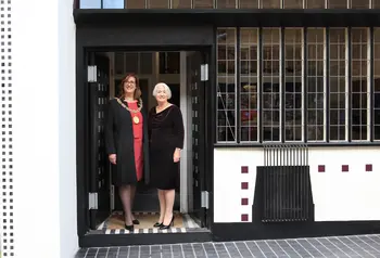 Celia Sinclair Chair of the Willow Tea Rooms Trust and The Lord Provost of Glasgow Eva Bolander at the funding announcement