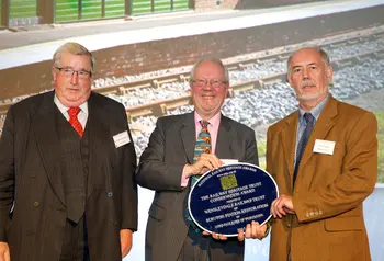 David Walker receives NRHA award from Lord Faulkner of Worcester & Sir William McAlpine