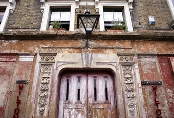 The front door of Wilton's Music Hall