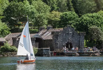 Photograph of historic boathouses at Fell Foot park
