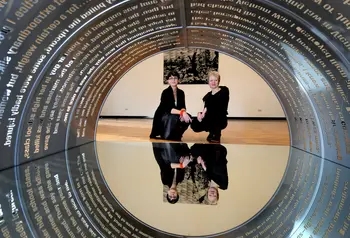 Sara Hilton and Maria Balshaw at the Whitworth
