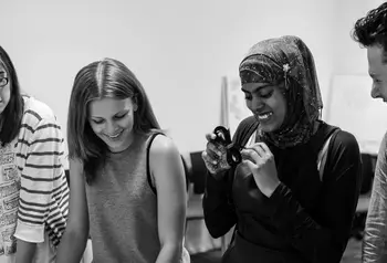 Young people involved in a heritage project