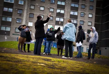 Participants at a Glasgow housing estate