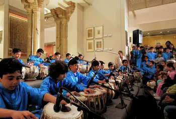 Children playing the tabla