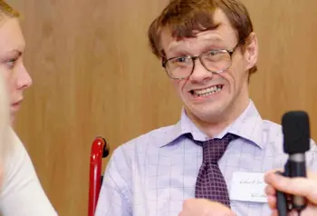 Disabled volunteers interviewing people with cerebral palsy