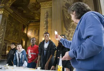 School children exploring the heritage of the Painted Hall in Greenwich