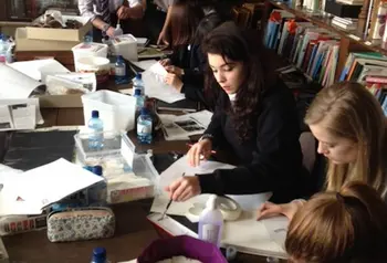 Students attending a project workshop