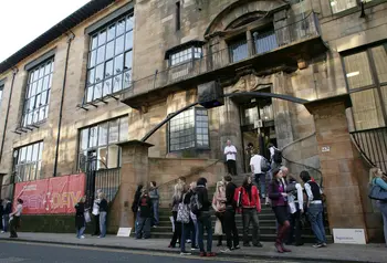 People outside Glasgow School of Art