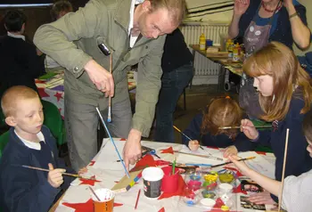 Children taking part in arts and crafts session