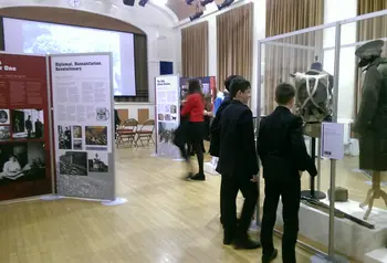 Schoolchildren visit the First World War exhibition