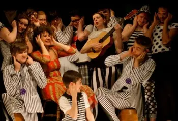 Students enacting a performance piece