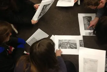 Students researching the heritage of the Beechey family