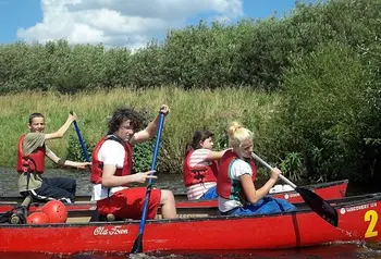 Young people kayaking