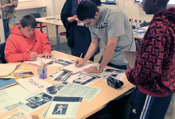 Young people researching the heritage of boxing