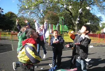 Children playing in a Manchester park