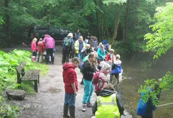 Visitors exploring Skipton Woods