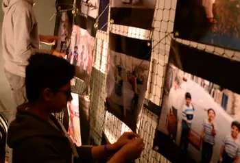 Boys work on a heritage project